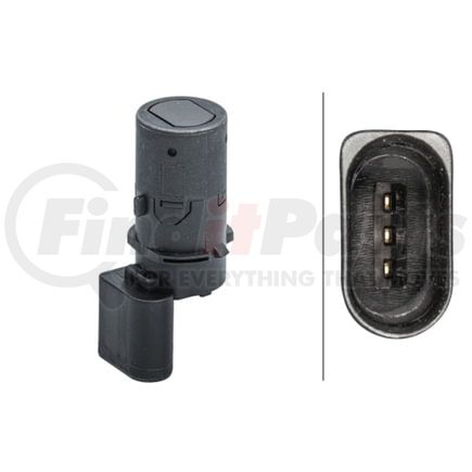 HELLA 358141451 Sensor, parking assist - straight - 3-pin connector - Plugged - Paintable