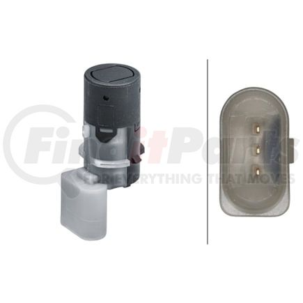 HELLA 358141461 Sensor, parking assist - straight - 3-pin connector - Plugged - Paintable