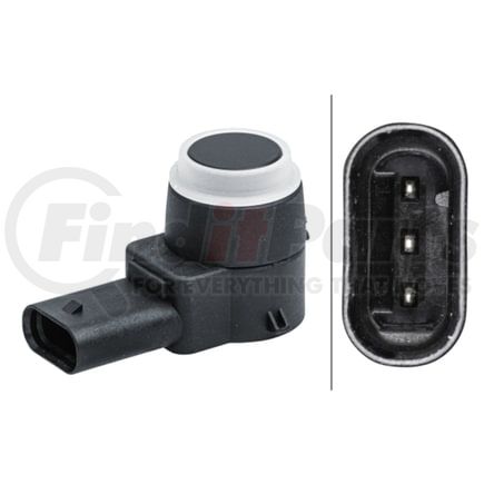 HELLA 358141371 Sensor, parking assist - angled - 3-pin connector - Plugged - Paintable