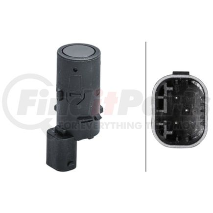 HELLA 358141631 Sensor, parking assist - straight - 3-pin connector - Plugged - Paintable