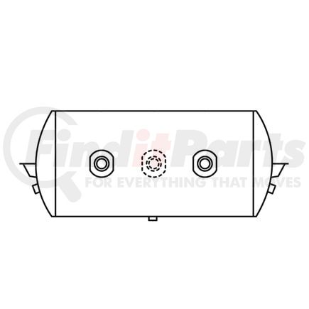 Tramec Sloan TSJ1219 Black Coated Steel Air Brake Air Tank - 12" Tank Diameter, 2850 cu.in Capacity, 29.5" Length