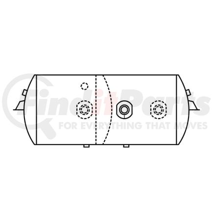 Tramec Sloan TSJ1221 Black Coated Steel Air Brake Air Tank - 12" Tank Diameter, 2717 cu.in Capacity, 31.5" Length