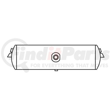 Tramec Sloan TSJ8016 Black Coated Steel Air Brake Air Tank - 8" Tank Diameter, 1425 cu.in Capacity, 32" Length