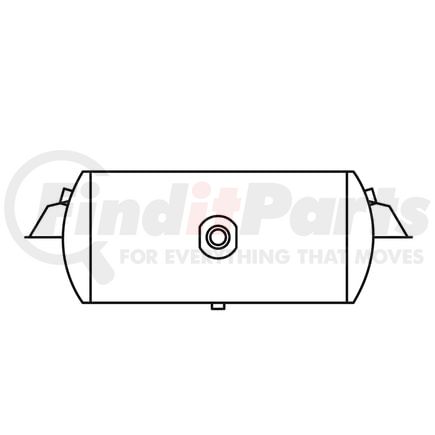 Tramec Sloan TSJ9531 Black Coated Steel Air Brake Air Tank - 9.5" Tank Diameter, 1488 cu.in Capacity, 27.5" Length