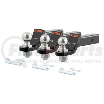 CURT Manufacturing 45037 Loaded Ball Mounts with 2in. Balls (2in. Shank; 7;500 lbs.; 2in. Drop; 3-Pack)