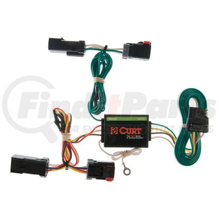 CURT Manufacturing 55382 Custom Wiring Harness; 4-Way Flat Output; Select Jeep Liberty