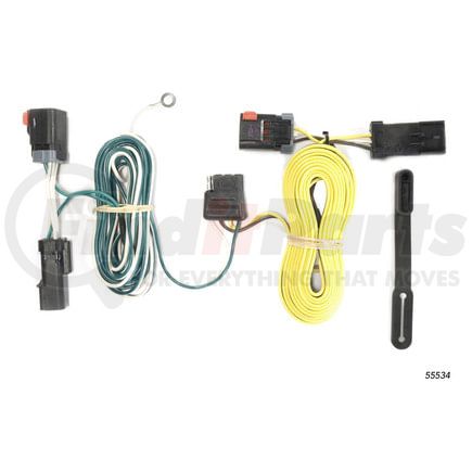 CURT Manufacturing 55534 Custom Wiring; 4-Way Flat Output; Select Chrysler 300; Dodge Charger; Challenger
