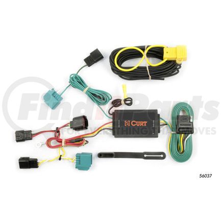 CURT Manufacturing 56037 Custom Wiring Harness; 4-Way Flat Output; Select Dodge Journey