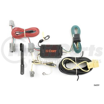 CURT Manufacturing 56059 Custom Wiring Harness; 4-Way Flat Output; Select Volvo S80