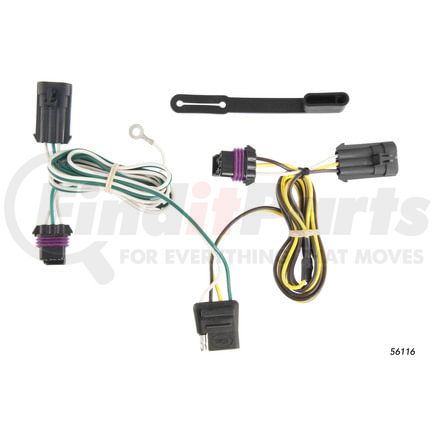 CURT Manufacturing 56116 Custom Wiring Harness; 4-Way Flat Output; Select Chevrolet Impala