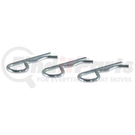 CURT Manufacturing 21602 Hitch Clips (Fits 1/2in. or 5/8in. Pin; Zinc; 3-Pack)