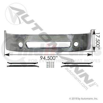 Automann 564.46117C Bumper Assembly - Chrome, 17 Inch, With Brackets and Fogs, Columbia 2001-Up