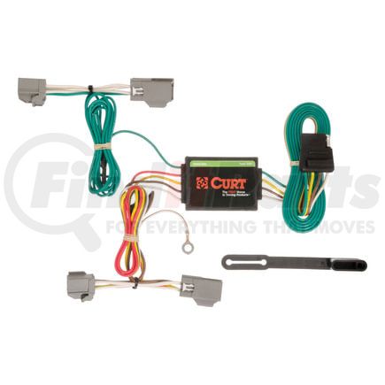 CURT Manufacturing 56191 Custom Wiring Harness; 4-Way Flat Output; Select Ford Fiesta Hatchback