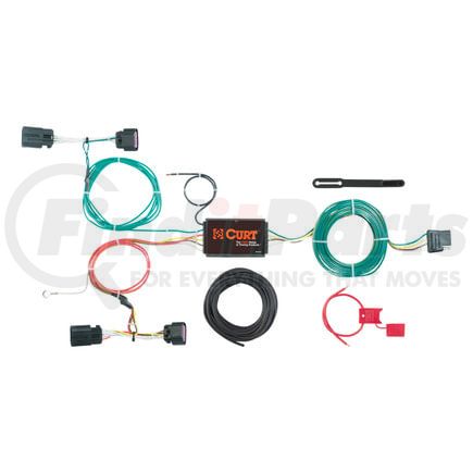 CURT Manufacturing 56270 Custom Wiring Harness; 4-Way Flat Output; Select Ram ProMaster City