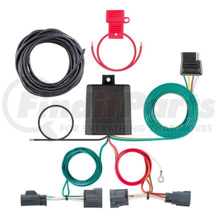 CURT Manufacturing 56334 Custom Wiring Harness; 4-Way Flat Output; Select Dodge Nitro; Jeep Liberty