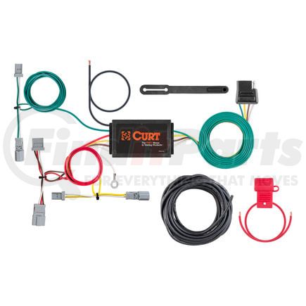 CURT Manufacturing 56341 Custom Wiring Harness; 4-Way Flat Output; Select Honda Civic