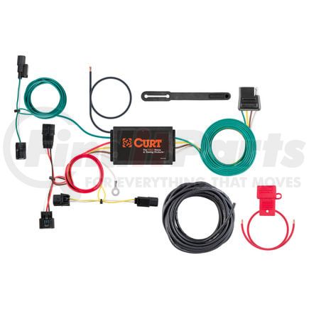 CURT Manufacturing 56395 Custom Wiring Harness; 4-Way Flat Output; Select Honda Fit