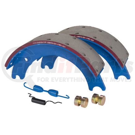 Haldex GD1308EJ Drum Brake Shoe Kit - Rear, New, 2 Brake Shoes, with Hardware, FMSI 1308, for Eaton Applications