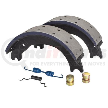 Haldex GF1443EG Drum Brake Shoe Kit - Remanufactured, Rear, Relined, with Hardware, for Eaton "ES" Applications