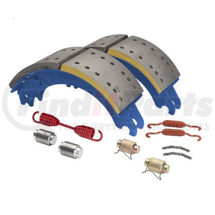 Haldex GG4514QJ Drum Brake Shoe Kit - Front, New, 2 Brake Shoes, with Hardware, FMSI 4514, for Meritor "Q" Current Design Applications
