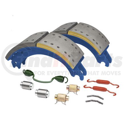 Haldex GG4715QJ Drum Brake Shoe Kit - Front, New, 2 Brake Shoes, with Hardware, FMSI 4715, for Meritor "Q" Plus Applications