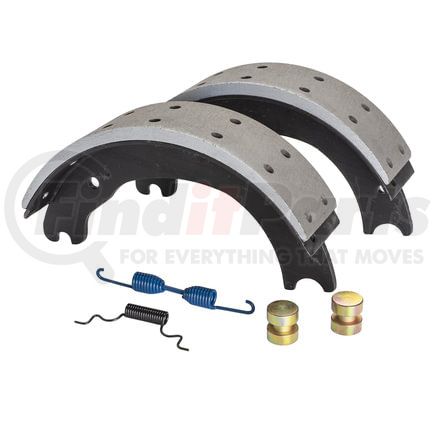 Haldex GR1443EG Drum Brake Shoe Kit - Remanufactured, Front, Relined, 2 Brake Shoes, with Hardware, FMSI 1443, for use with Eaton "ES"