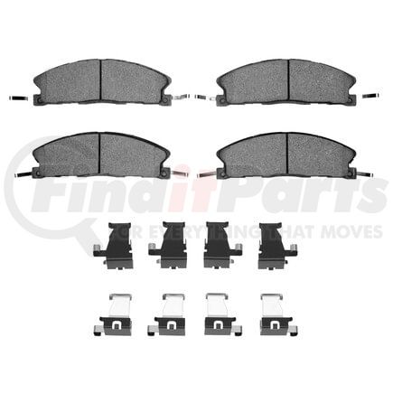 Dynamic Friction Company 1551-1611-12 5000 Advanced Pads - Semi-Metallic and Hardware Kit