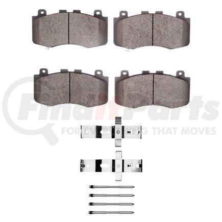 Dynamic Friction Company 1551-2152-01 DFC 5000 Advanced Brake Pads - Low Metallic and Hardware Kit