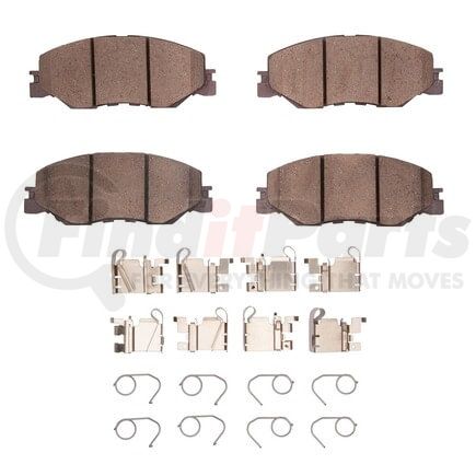 Dynamic Friction Company 1551-2185-01 DFC 5000 Advanced Brake Pads - Ceramic and Hardware Kit