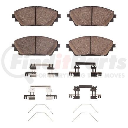 Dynamic Friction Company 1551-2218-01 DFC 5000 Advanced Brake Pads - Ceramic and Hardware Kit