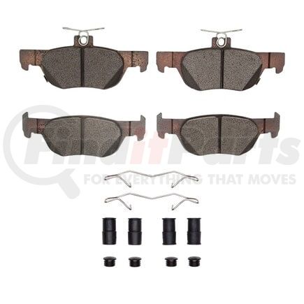 Dynamic Friction Company 1551-2219-01 DFC 5000 Advanced Brake Pads - Ceramic and Hardware Kit