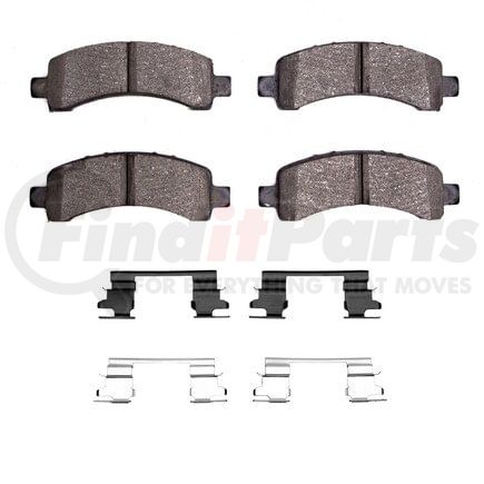 Dynamic Friction Company 1552-0974-01 5000 Advanced Brake Pads - Semi Metallic and Hardware Kit