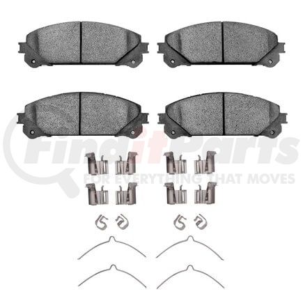 Dynamic Friction Company 1552-1324-01 5000 Advanced Brake Pads - Low Metallic and Hardware Kit