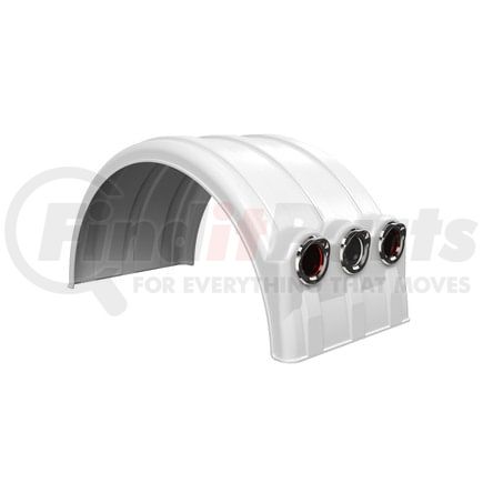 Minimizer 10001920 One Piece Single Axle Fender White (Light Box)