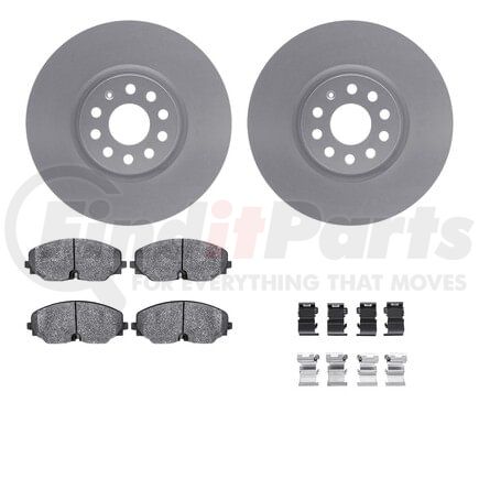 Dynamic Friction Company 4512-74155 GEOSPEC Coated Rotors with 5000 Brake Pads - Ceramic and Hardware