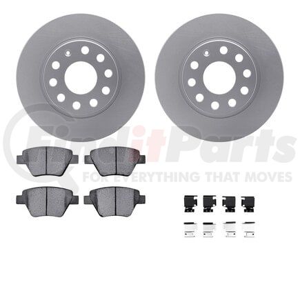 Dynamic Friction Company 4512-74128 GEOSPEC Coated Rotors with 5000 Brake Pads - Ceramic and Hardware
