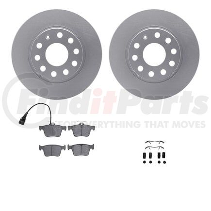 Dynamic Friction Company 4512-74131 GEOSPEC Coated Rotors with 5000 Brake Pads - Ceramic and Hardware