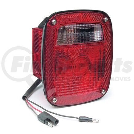 Grote 52832 Torsion Mount Two-Stud Stop / Tail / Turn Light w/ Side Marker & Molded Pigtail Termination - w/ License Window, Left-hand