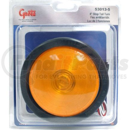 Grote 530135 Turn Signal Light - 4 in. dia. Round, Amber, 12V, Grommet Mount