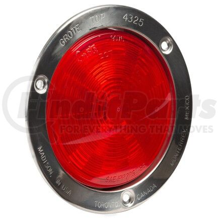 Grote 544923 STT, RED, 4", ML PIN, w/ SS MNT FLNG, LED, BULK