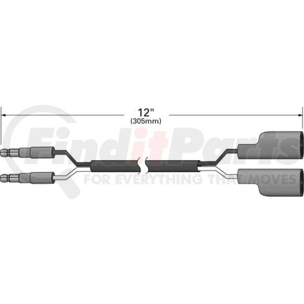 Grote 66165 Chassis Wiring Harness - Two Slim-Line Male To Two Double Females, 12" Long