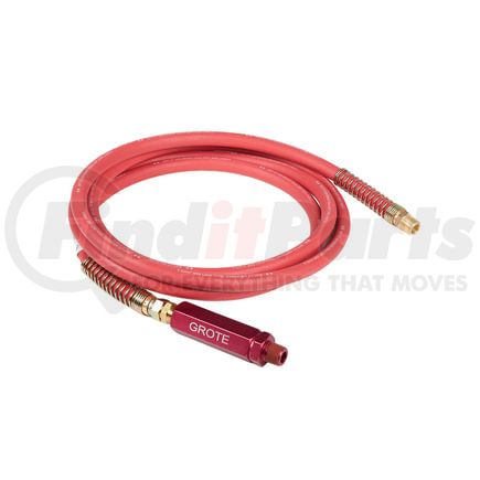 Grote 810112RGR 12', Red Rubber Air Hose With Red Anodized Grip