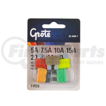 Grote 82-ANR-7 Standard Blade Fuse Assortment, 7 Pk