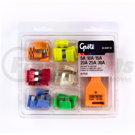 Grote 82ASST44 Standard Blade Fuse Assortment, 43 Pk