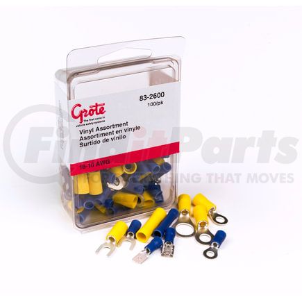 Grote 83-2600 Assorted Terminals, 22; 10 Ga, Pk 100