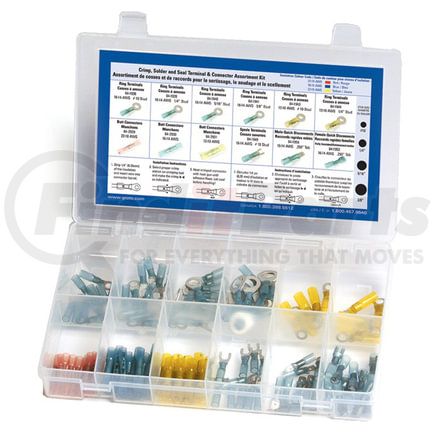 Grote 836542 Crimp Solder & Seal Terminal Assortment Kit, Pk 120