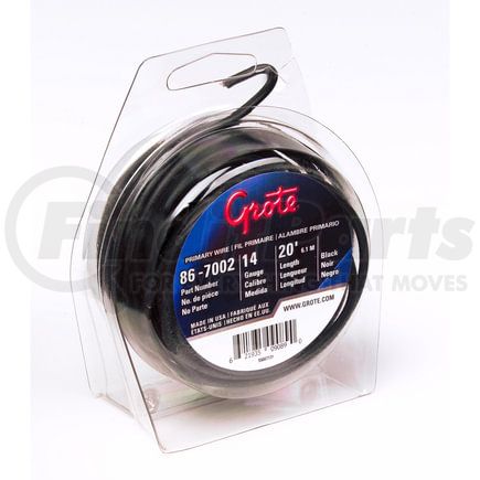 Grote 867002 Primary Wire - 20 ft. x 0.113 in., Black, Plastic, GPT Style