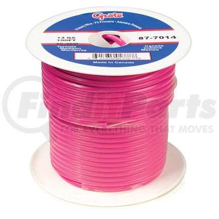 Grote 877014 Primary Wire, 14 Ga, Pink, 100 Ft Spool