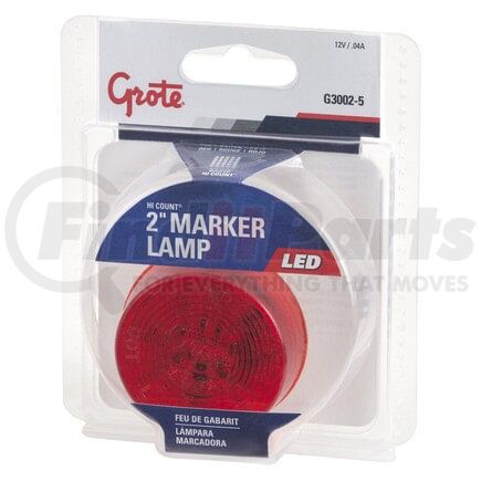 Grote G30025 CLR/MKR, 2", RED, HI COUNTTMLED, RETAIL