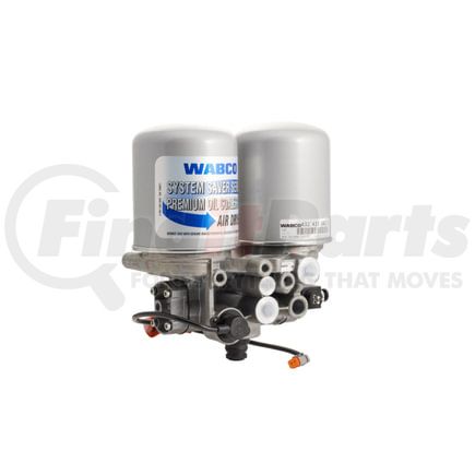 WABCO 4324330420 Twin Air Brake Dryer - 12V, with Volvo Heater, JED-463-0 exhaust